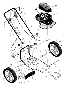 Handle And Wheels Diagram and Parts List for TM6000X31NB 2005 Briggs and Stratton Trimmer